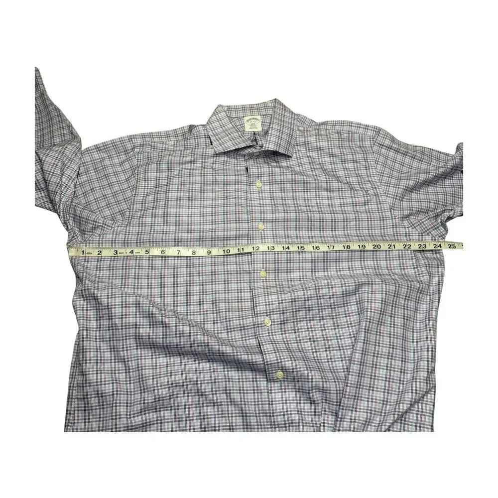 Brooks Brothers 1818 Regent Non-Iron Plaid Dress Shirt 17-2/3 - Picture 4 of 14